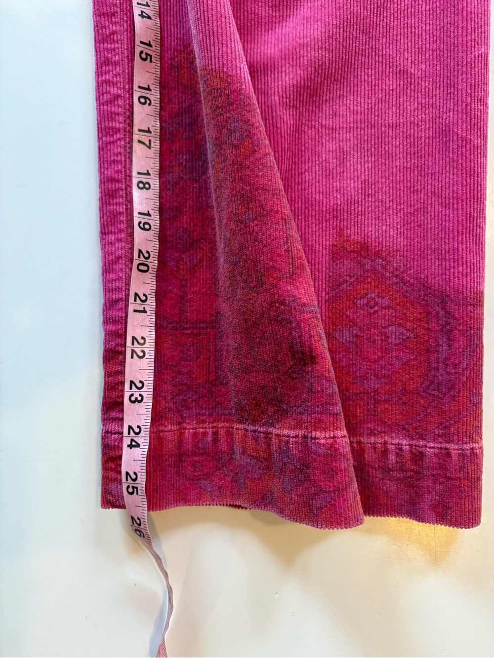 Anthropologie || The Skipper Corduroy Wide Leg Crop Pants Paisley Pink 28 - Picture 12 of 12